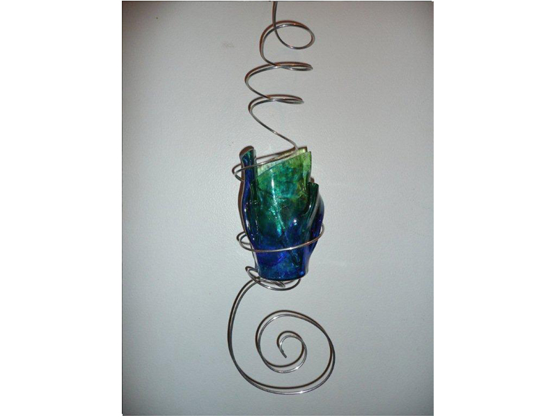 Hanging Melted Glass Candle Holder